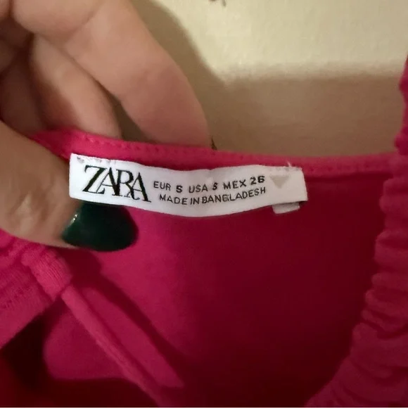 Zara Hot Pink Halter Neck Cut out tie Mini Dress stretch bodycon - Picture 5 of 6